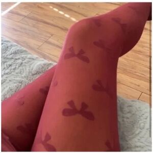 🪞 bebe luxury bow knit embroidered fashion tights